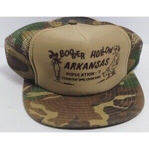 SPEEDWAY HATS BOOGER HOLLOW ARKANSAS TRUCKER FARMER CAMO MESH SNAPBACK CAP HAT
